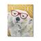 Stupell Industries; Stupell Industries Polar Bear Red Glasses Bold Yellow Geometric Pattern Canvas Wall Art; Category:Canvas Art; Image:2